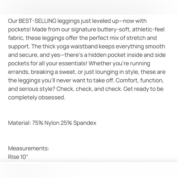 NWT Yelete Longer Length(33) Women's Black High-Waisted Leggings with Pockets. - Picture 6 of 6
